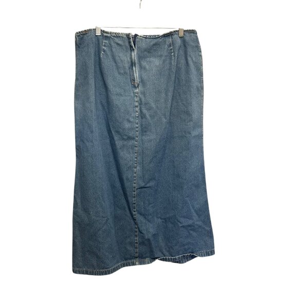 VTG Encore Denim Flare Maxi Skirt Size 22 Paneled Faded Wash Y2K - Picture 5 of 6